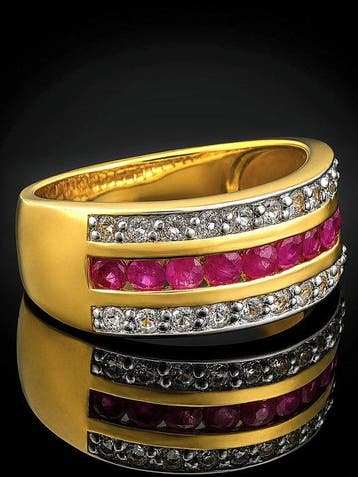 Zonder minimumprijs - Ring Roze robijnring - 925, Nieuw