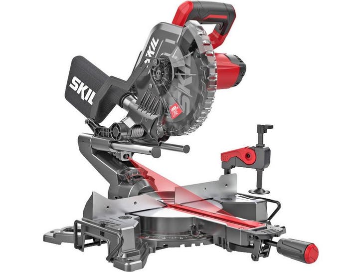 SKIL 1310AA - Afkortzaag 216mm - Trekfunctie - Laser - 1600W, Doe-het-zelf en Bouw, Gereedschap | Zaagmachines, Zo goed als nieuw