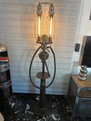 Lamp - Metaal, Glas, Messing - Japy-brandstofpomp
