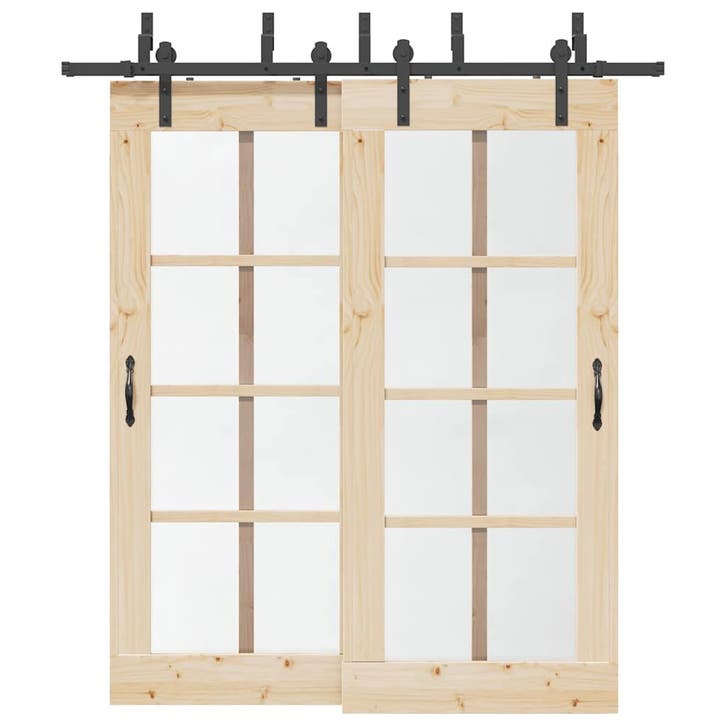 vidaXL Doos met onderdelen voor schuifdeur 200 cm staal, Doe-het-zelf en Bouw, Hang- en Sluitwerk, Nieuw, Verzenden