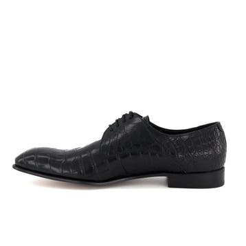 Enzo Bonafè-Crocodile-45-Black derby - Chaussures à lacets -