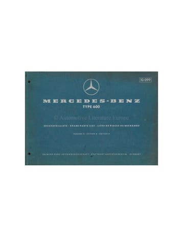 1965 MERCEDES BENZ 600 ONDERDELENLIJST DUITS ENGELS FRANS, Ophalen of Verzenden