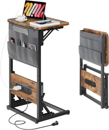 Laptoptafel - Bijzettafel - Verstelbaar - 70x40x30 - Bruin -, Verzenden, Nieuw