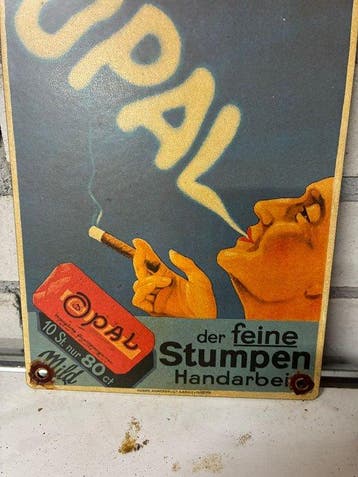 OPAL Sigaren Reclamebord – Emaille – Vintage Stijl –