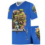 Kingdo Minecraft Shirt en Broekje - Voetbaltenue - Blauw -, Verzenden, Nieuw, Bal