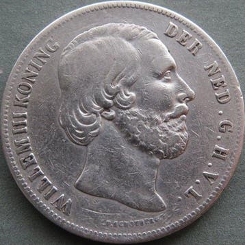 Nederland. Willem III. 2 1/2 Gulden 1856 schaars (Zonder