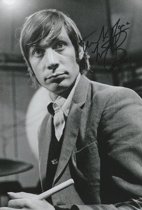 De Rolling Stones - Charlie Watts gesigneerde foto -, Cd's en Dvd's, Vinyl Singles