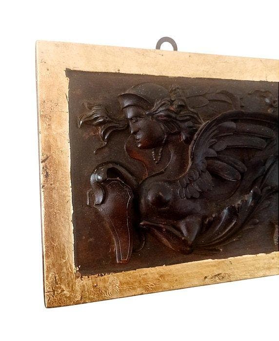 Paneel - Hout - Sfinx met vleugels - XIXe eeuw, Antiek en Kunst, Antiek | Overige Antiek