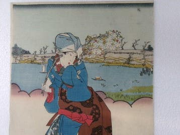 Courtesan by river bank - Beautiful woman picture /
