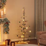 vidaXL Kerstdecoratie kerstboom met houten basis 150 cm, Verzenden, Nieuw