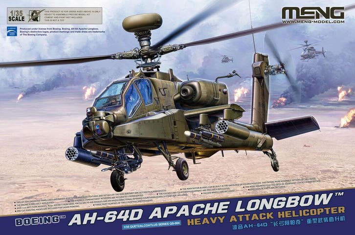 MENG-Model QS-004 Boeing AH-64D Apache Longbow Heavy Attack, Hobby & Loisirs créatifs, Modélisme | Avions & Hélicoptères, Envoi
