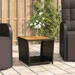 vidaXL Salontafel met houten blad poly ratten en acaciahout, Verzenden, Nieuw