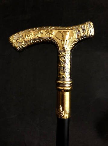 Wandelstok - Een Maharaja-wandelstok met een mooi handvat,
