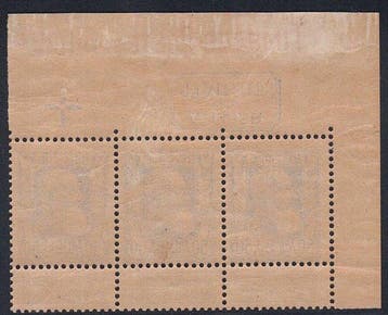 Belgique 1905 - 50 ct Grove Baard dans une bande de 3 avec, Gestempeld