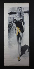 Janusz Haka (1951) - Night & Day su tela Oro con Glitter A