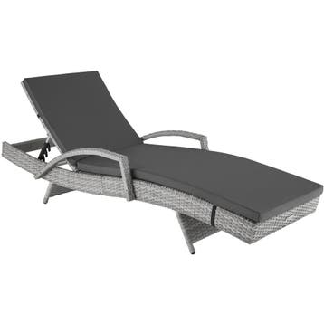 tectake Aluminium rotan ligstoel Océane - lichtgrijs, Verzenden, Nieuw