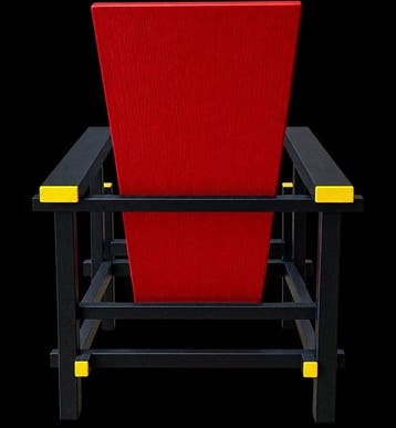 Vitra - Gerrit Rietveld - Stoel - Rode en blauwe Stoel -