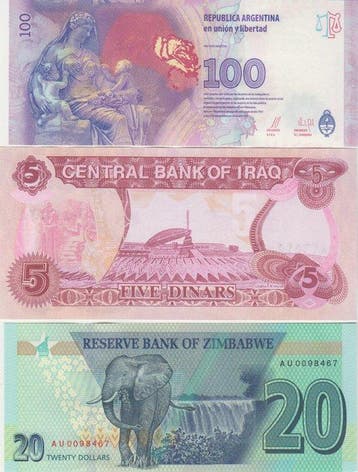 Wereld. - 180 different Banknotes - various dates (Zonder