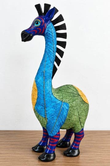 sculptuur, Colourful Blue Seahorse Figurine with Art Deco, Antiek en Kunst