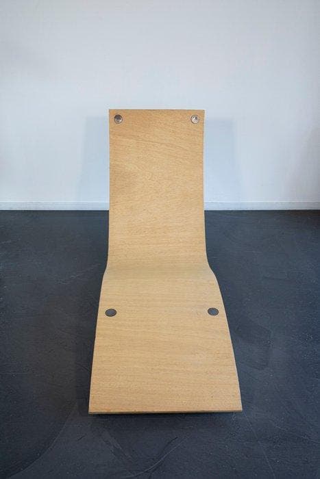 Chaise longue - Contreplaqué, Acier, Antiek en Kunst, Kunst | Designobjecten