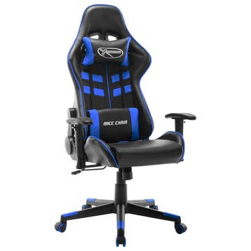 vidaXL Gamestoel kunstleer zwart en blauw, Verzenden