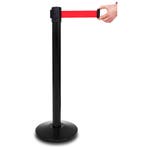Afzetpaal | PREMIUM | Zwart | Incl. Afzetlint (Rood) |, Verzenden