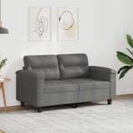 vidaXL Tweezitsbank 120 cm microvezelstof donkergrijs, Verzenden