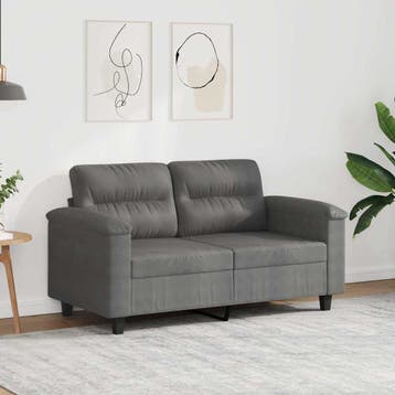 vidaXL Tweezitsbank 120 cm microvezelstof donkergrijs, Verzenden, Nieuw
