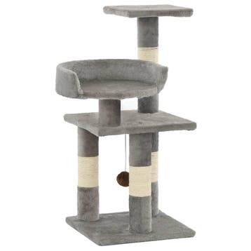 vidaXL Kattenkrabpaal met sisal krabpalen 65 cm grijs, Verzenden, Nieuw