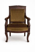 Empire - Fauteuil - Acajou, Velours
