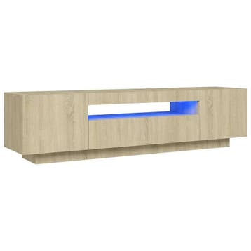 Tv-meubel eiken met RGB-LED | Retour deal | Knaller!, Verzenden