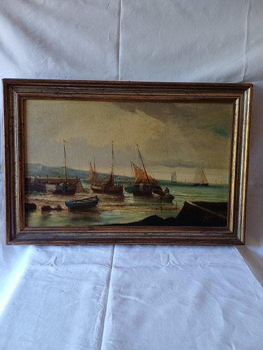 École française (XIX) - Marina, Antiquités & Art, Art | Peinture | Classique