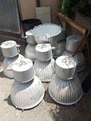 Plafondlamp (8) - ABS, PVC - Industriële belvormige lamp