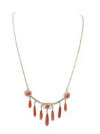 Collier - 18 carats Or jaune, Bronze Corail rouge - Corail, Bijoux, Sacs & Beauté