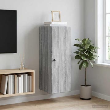 vidaXL Wandkast 33 x 34,5 x 90 cm Bewerkt hout Grijs Sonoma, Verzenden, Nieuw