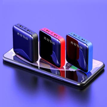 Mini Externe 20.000mAh Powerbank 2x USB LED Display Noodaccu, Verzenden