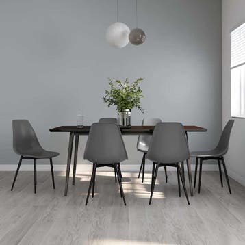 vidaXL Eetkamerstoelen 6 st PP grijs, Verzenden, Nieuw