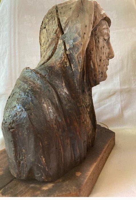Buste, Houten kerk buste - 28 cm - Hout, Antiquités & Art, Art | Art non-occidental