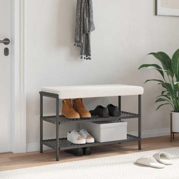 vidaXL Bankkussen Sherpa Stof Crèmekleurig Diepte 35 cm, Verzenden