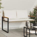 vidaXL Bank met kussen Beige en Crème Wit 115 x 65 x 72 cm, Verzenden, Nieuw