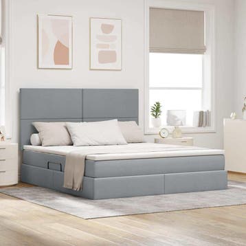 vidaXL Opslag bed met matras met opslag Lichtgrijs 160 x 200, Verzenden, Nieuw