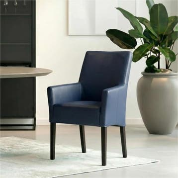 Set van 8 Leren eetkamerstoelen Just met armleuning -, Huis en Inrichting, Stoelen, Ophalen of Verzenden, Nieuw, Leer