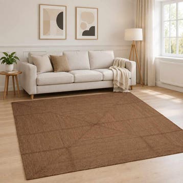 vidaXL Gebied Tapijt Grijs 240 x 240 cm Jute, Verzenden