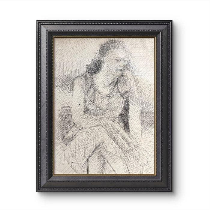 René Mels (1909-1977) - Grande figure assise, Antiquités & Art, Art | Objets design