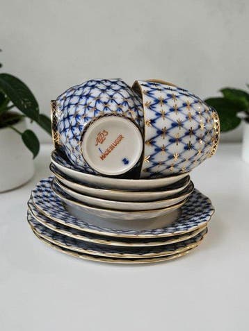 Lomonosov Imperial Porcelain Factory - Koffieservies voor 4
