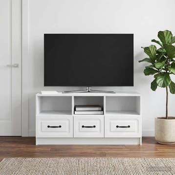 vidaXL TV Kast met lade Wit 102 x 34,5 x 47 cm Bewerkt hout, Verzenden