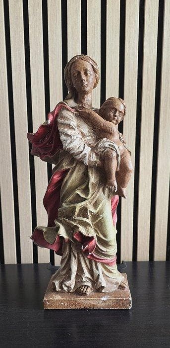 Beeld - Maagd met Kind - 41 cm - Gips - 1920-1930, Antiek en Kunst