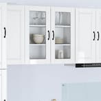 vidaXL Wandglas Kasten Hoogglans wit 80 x 31 x 80 cm Bewerkt, Verzenden, Nieuw