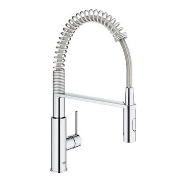 Keukenkraan GROHE Get 1-Gats Met Professionele Handdouche, Ophalen of Verzenden, Nieuw, Chroom, Kraan