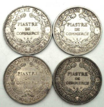 Frans Indochina. Piastre de commerce 1900-A, 1902-A, 1903-A